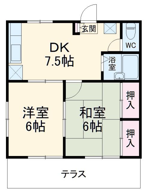 犬山市字若宮のアパートの間取り