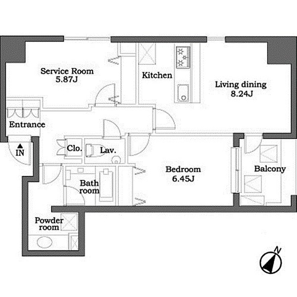 港区東麻布のマンションの間取り