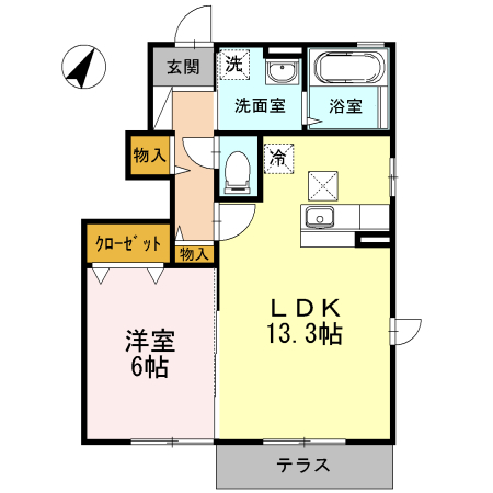 伊勢原市白根のアパートの間取り