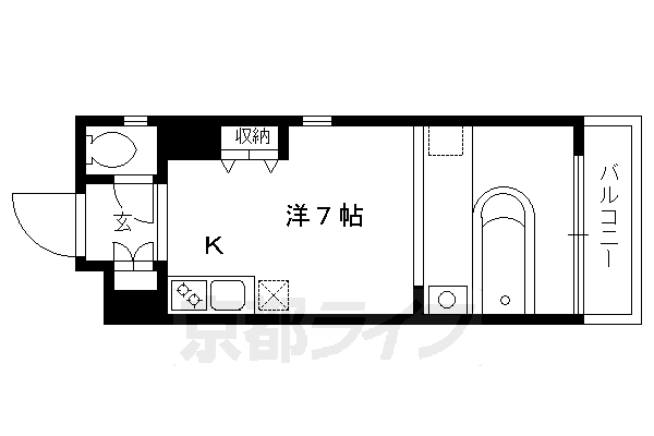 京都市北区小山元町のマンションの間取り