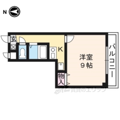 京都市中京区梅之木町のマンションの間取り