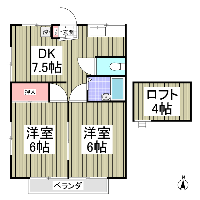 プレステージ大胡Iの間取り