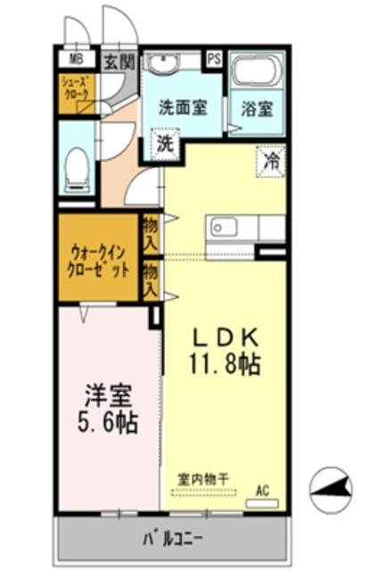 【大阪市東住吉区公園南矢田のアパートの間取り】