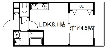 京都市伏見区西町のマンションの間取り