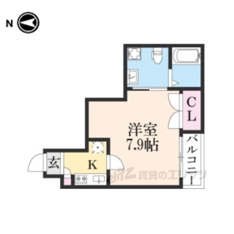 京都市上京区竪富田町のマンションの間取り