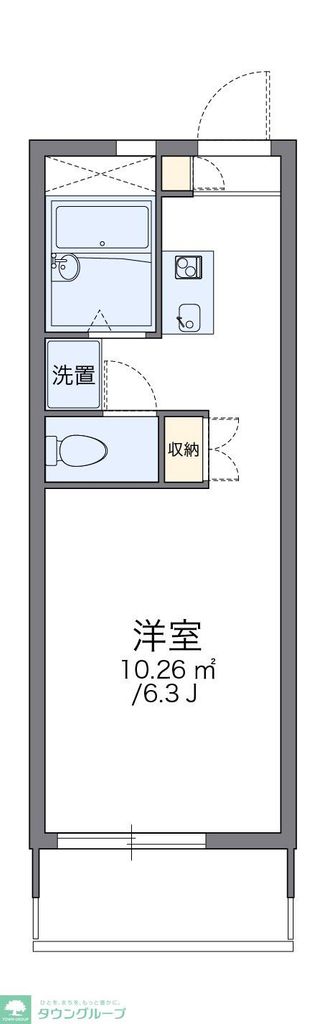 福生市北田園のアパートの間取り