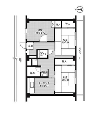 姫路市城東町毘沙門のマンションの間取り