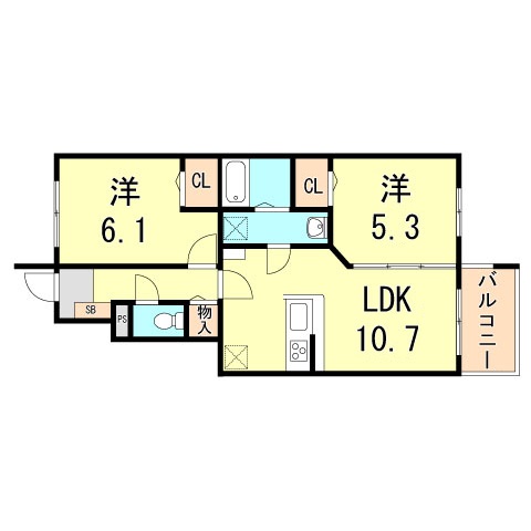 神戸市西区玉津町今津のアパートの間取り