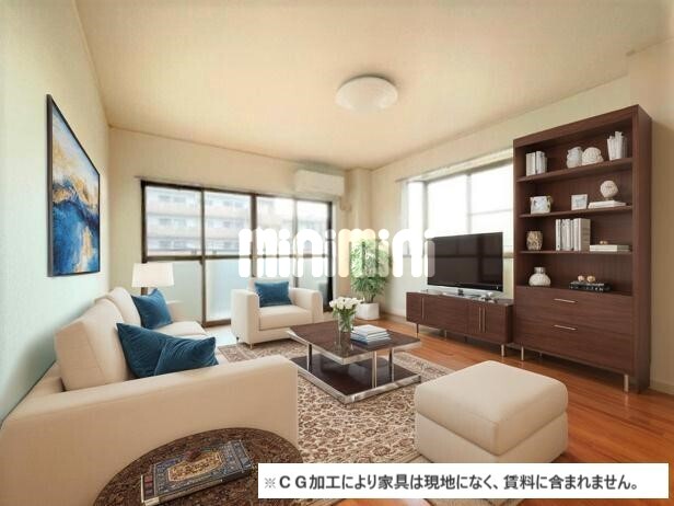 居室・リビング　※ＣＧ加工により家具は現地になく、賃料に含まれません。