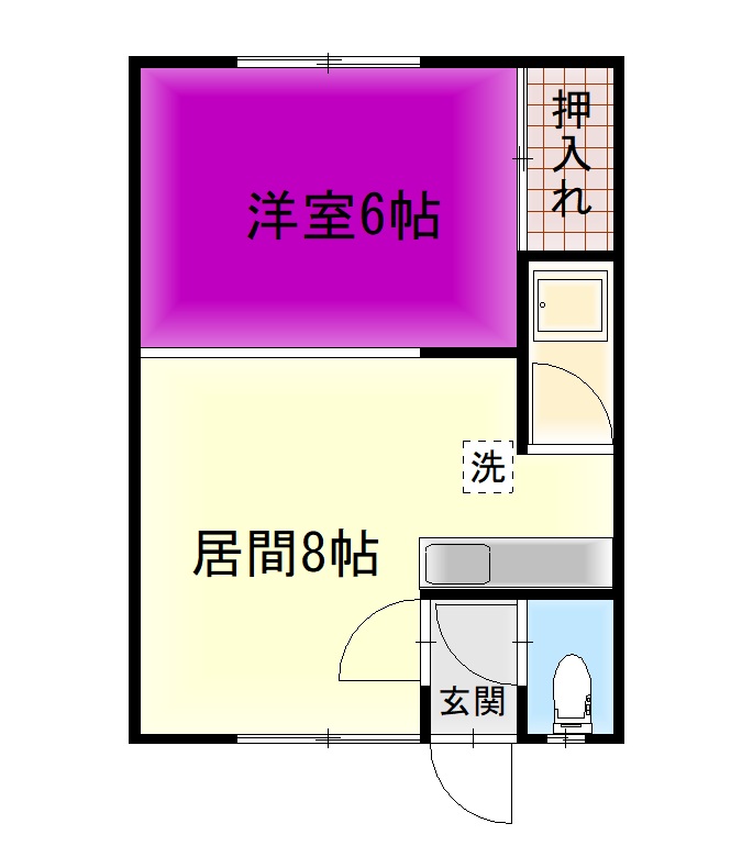 旭川市永山五条のアパートの間取り