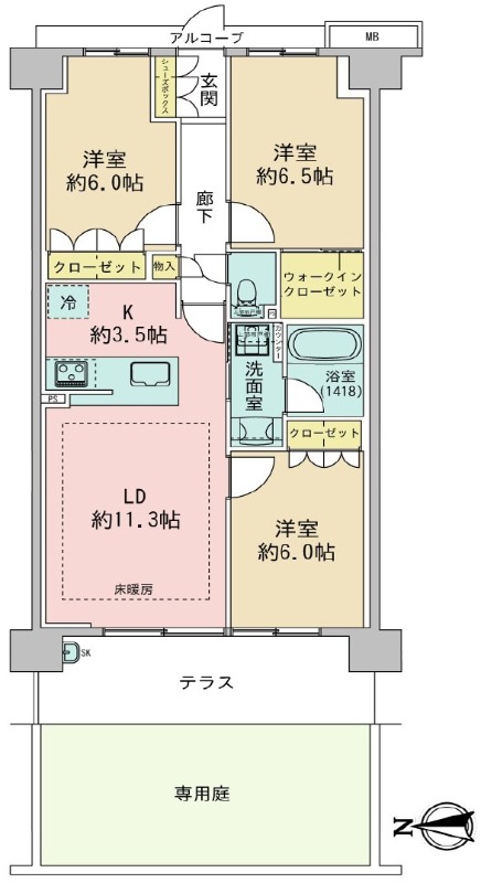クレヴィア京都四条後院通の間取り写真