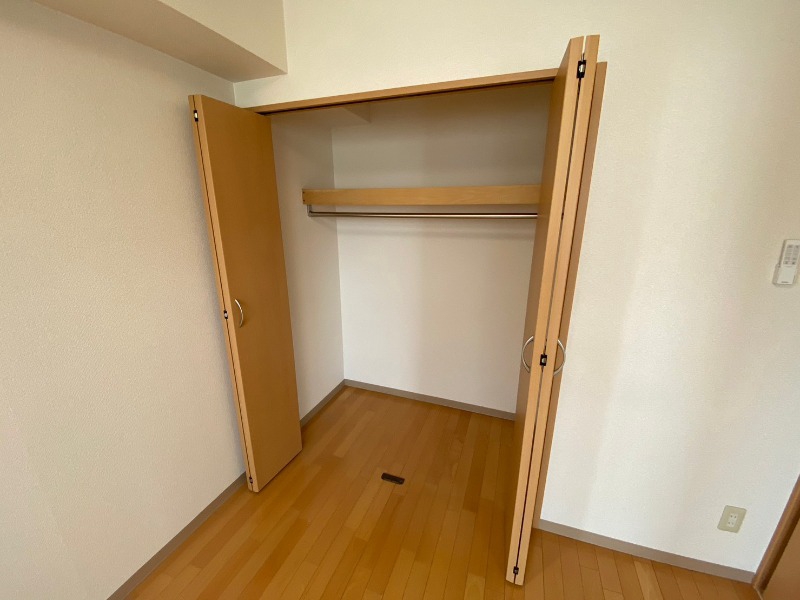 収納　クローゼットを開けてみました。奥行きがありますね。