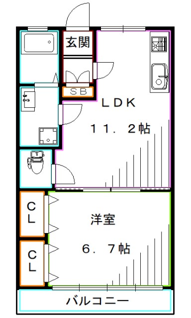 西武新宿線 下井草駅 徒歩5分 3階建 築44年の間取り写真