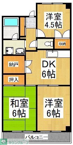 ＪＲ武蔵野線 北朝霞駅 徒歩5分 4階建 築39年の間取り写真