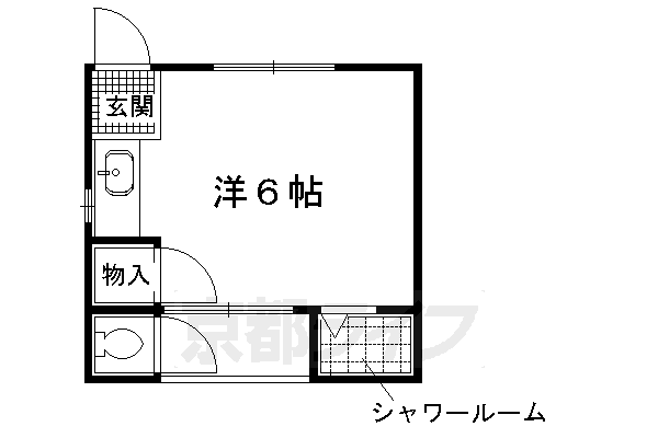 京都市左京区田中南西浦町のアパートの間取り