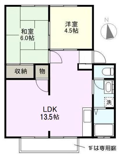 高松市太田下町のアパートの間取り