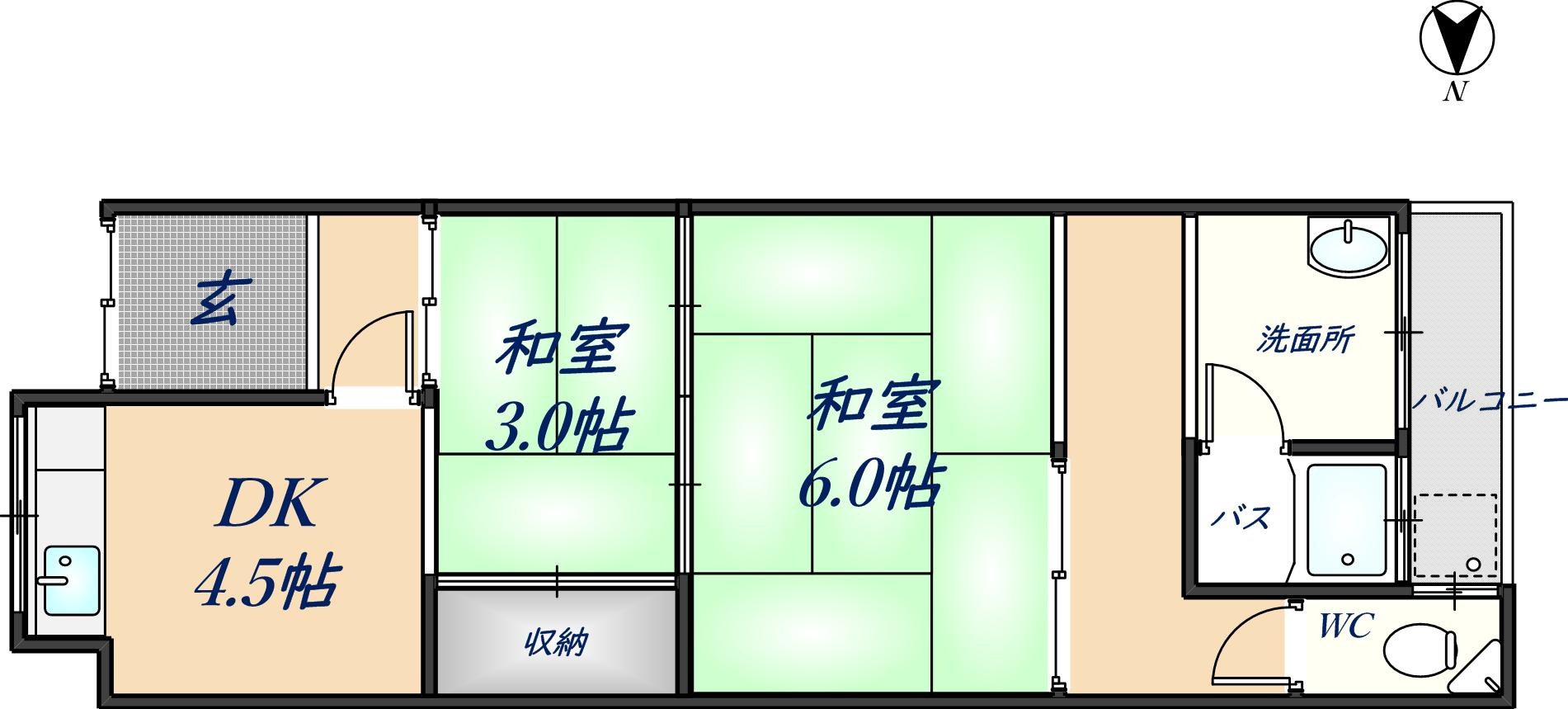 【北井駅前住宅の間取り】