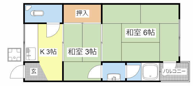 野洲市久野部のアパートの間取り