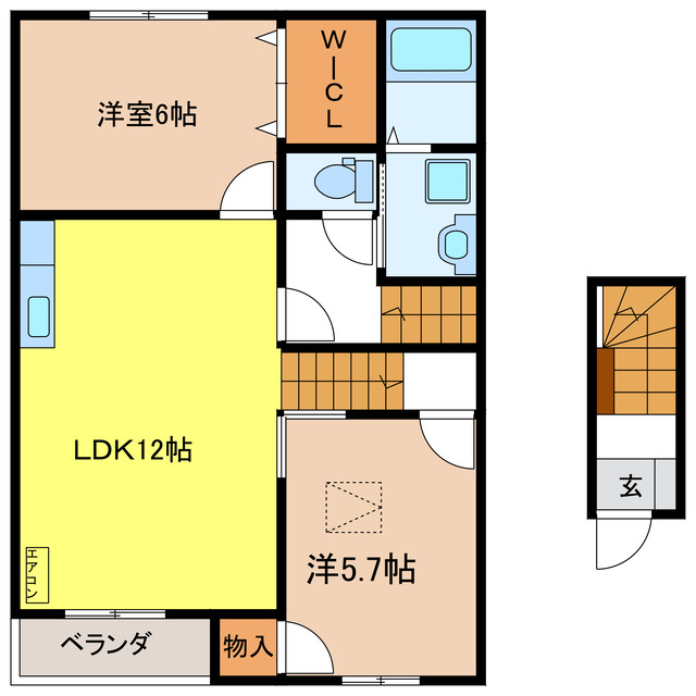 アンソレイエＢの間取り