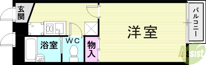 神戸市北区山田町小部のアパートの間取り