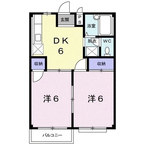 岩沼市藤浪のアパートの間取り