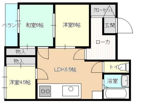 堺市堺区東雲西町のマンションの間取り