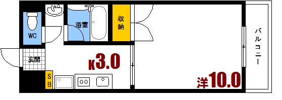 安芸郡海田町昭和中町のマンションの間取り