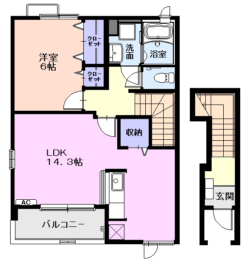 刈谷市高須町のアパートの間取り