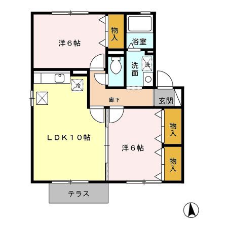 豊川市南千両のアパートの間取り