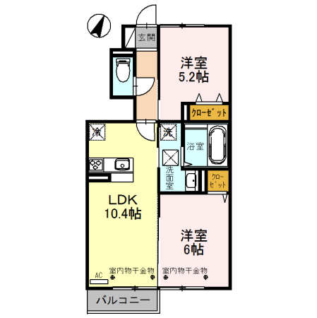 D-room利田　A棟の間取り