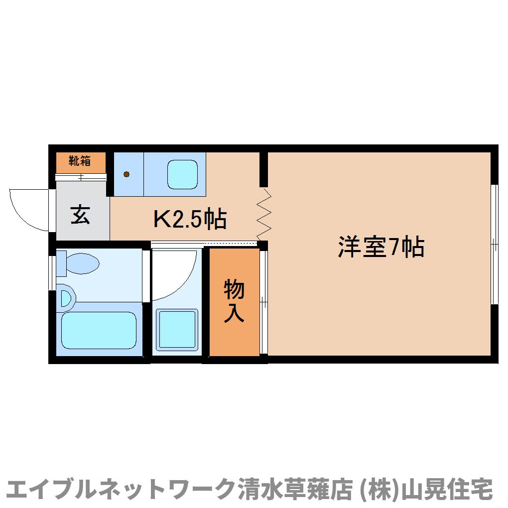 静岡市駿河区中吉田のアパートの間取り