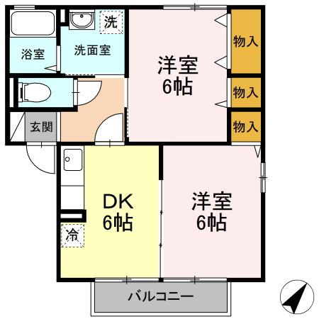 アンソレーヌ　A棟の間取り