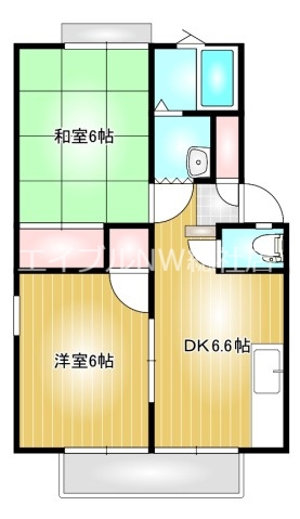 倉敷市大内のアパートの間取り