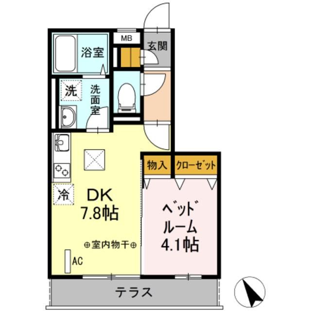 藤沢市鵠沼花沢町のアパートの間取り