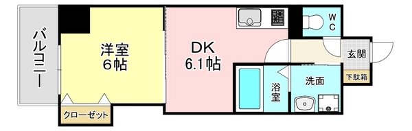 北九州市小倉北区大田町のマンションの間取り