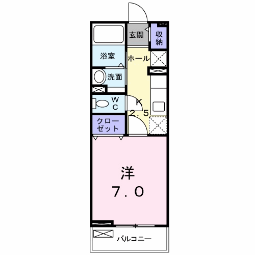 徳島市名東町のアパートの間取り