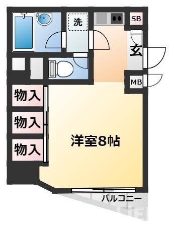 仙台市宮城野区宮城野のマンションの間取り