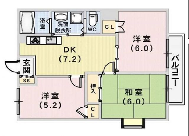 エミネンスコート尼寺Ｂの間取り