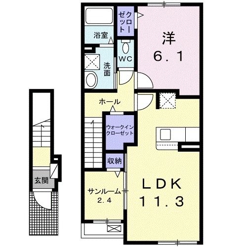 知多市新知東町のアパートの間取り