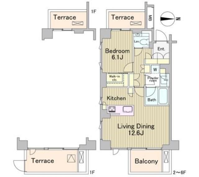 港区東麻布のマンションの間取り