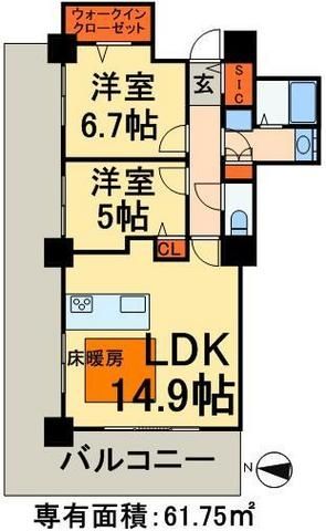 【荒川区南千住のマンションの間取り】