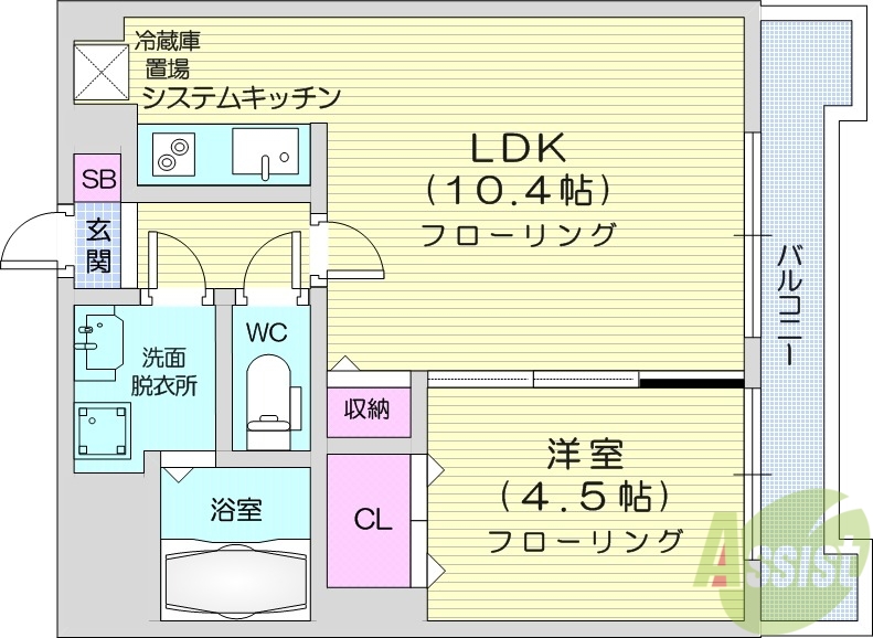 UURコート札幌北三条の間取り