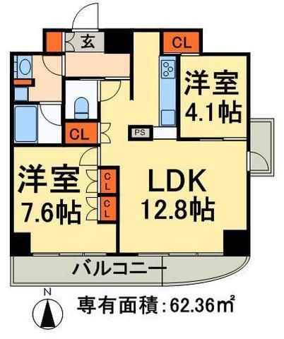 足立区千住中居町のマンションの間取り