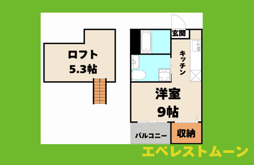 名古屋市熱田区河田町のアパートの間取り