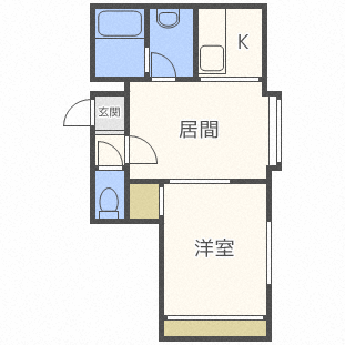 札幌市北区北二十七条西のアパートの間取り