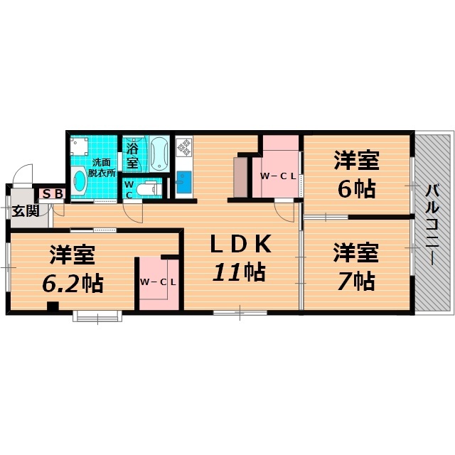 大阪市城東区古市のマンションの間取り