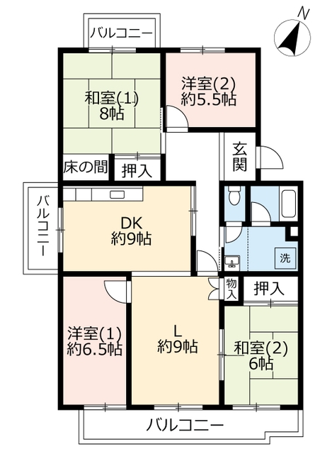 ＵＲ洛西竹の里の間取り