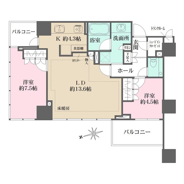 クラッシィタワー新宿御苑の間取り