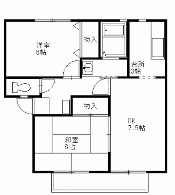 サンプレイスジョウナンＡの間取り