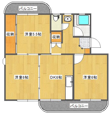 八番町リバーハイツの間取り